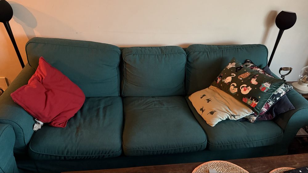 Komplet sof 3+2 pufa i fotel ikea ektorp + pokrowce extra