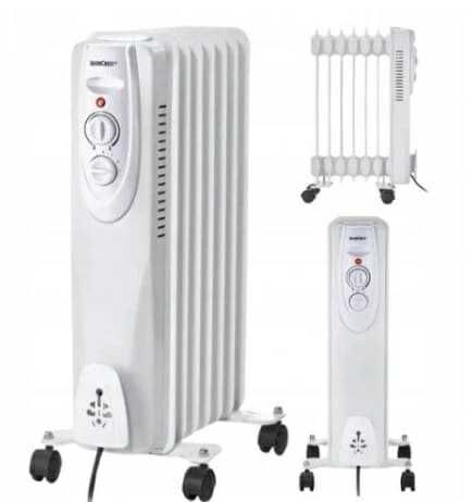 Grzejnik olejowy 1500W – energooszczędny, przenośny, 7 żeberek
