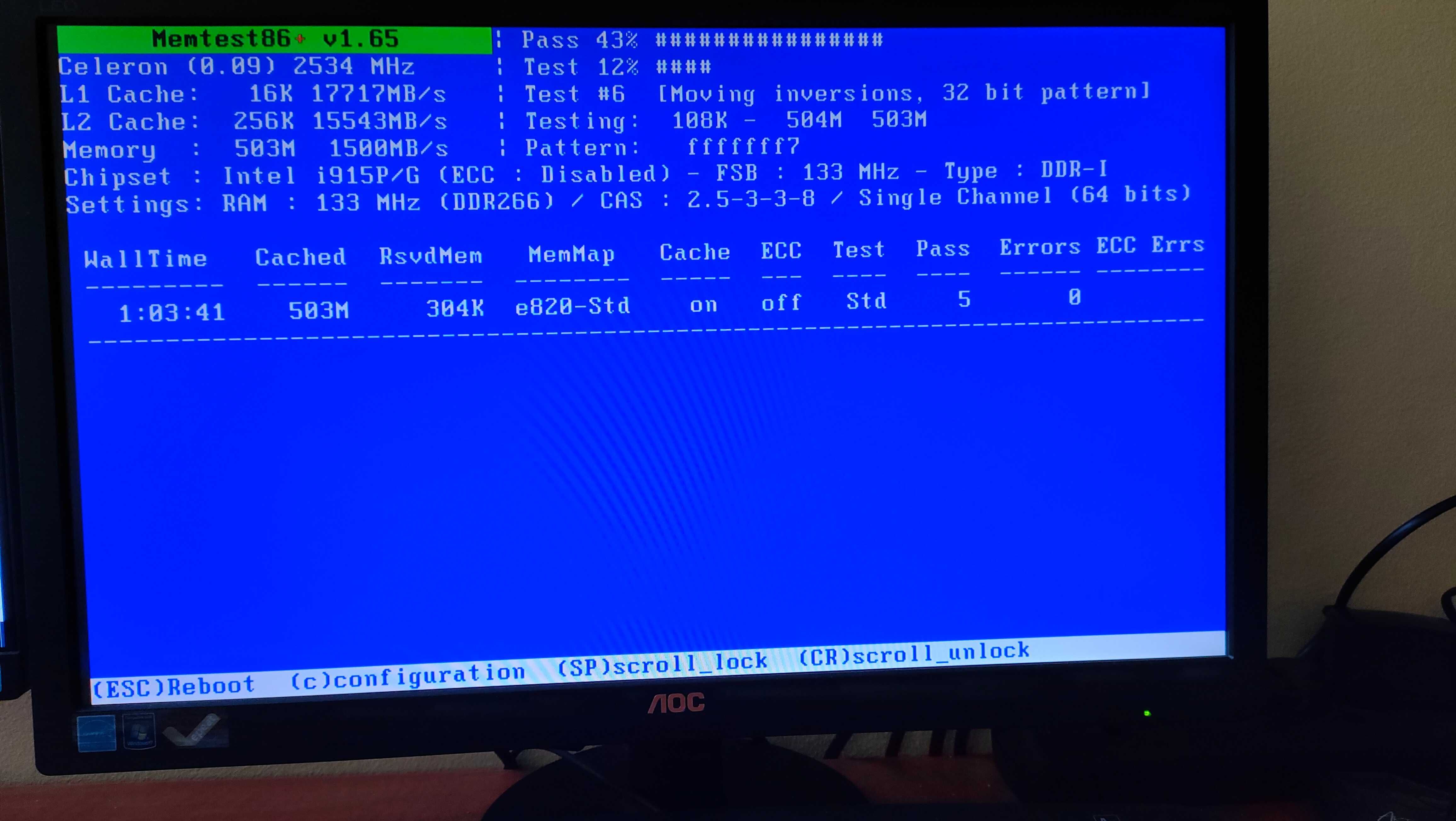 Pamięć RAM 1 GB, PC2100 DDR, 266MHz (2 sztuki po 512 MB}