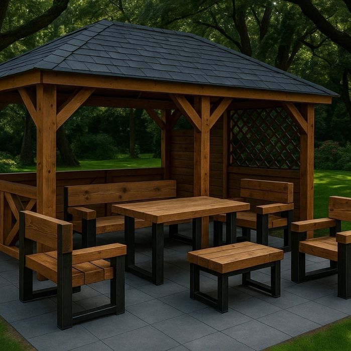 Meble ogrodowe drewniane nowoczesne i komfortowe