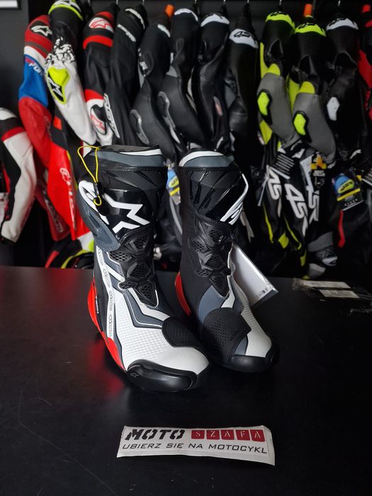 Buty ALPINESTARS SUPERTECH R Black/Red Fluo/White/Gray '43 Sklep!