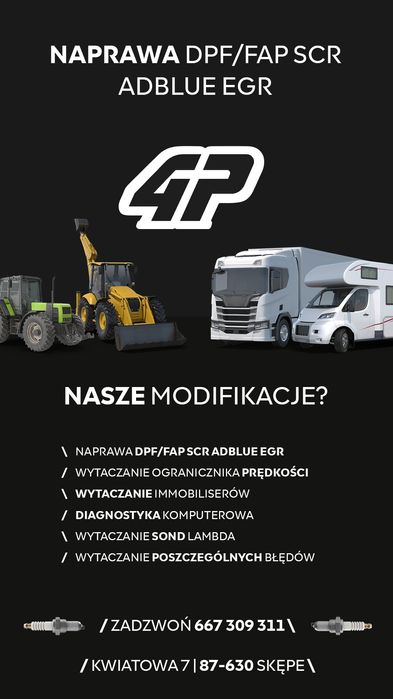 Zwiększanie mocy chiptuning  maszyny ciagniki rolnicze adblue dpf
