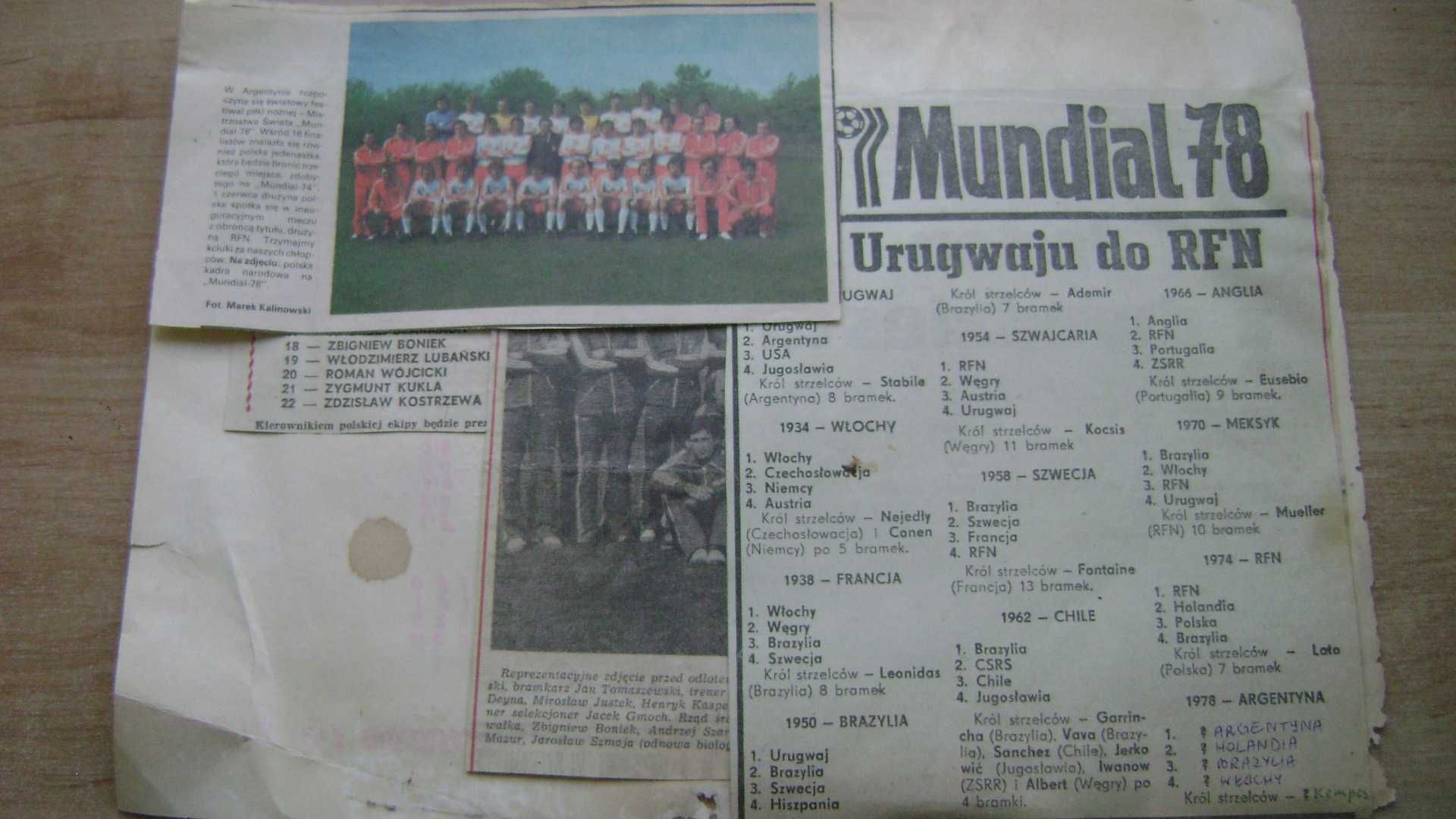 Starocie z PRL - SPORT = Mundial 1978 z gazety