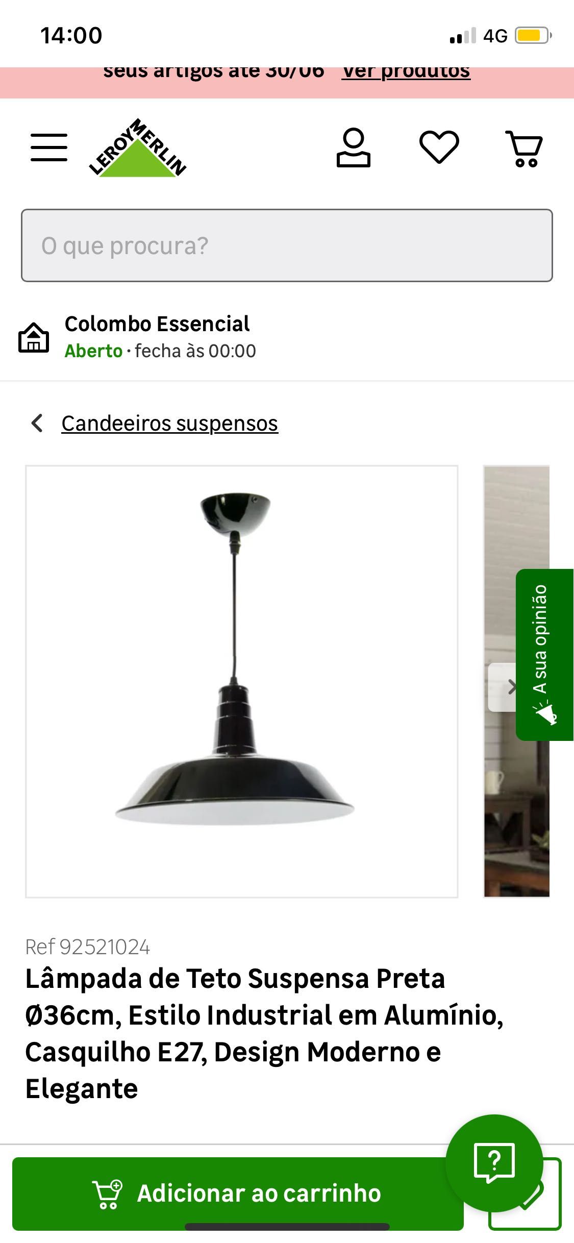 Luminária de teto com lâmpada