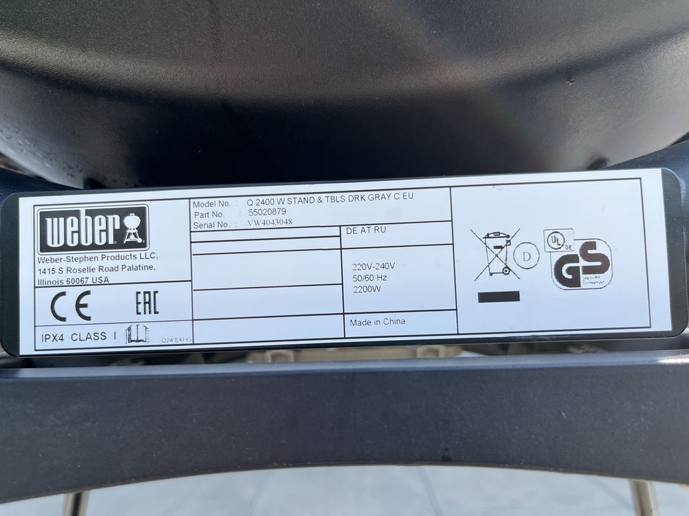 Weber q 2400 W. Grill elektryczny. Stojak. Pokrowiec.