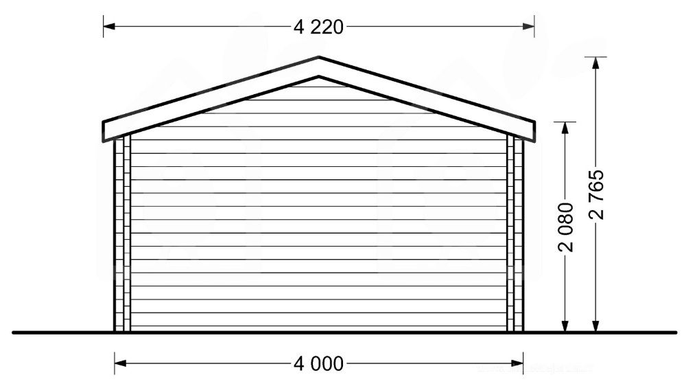 Abrigo de Jardim de Madeira Pré-fabricado 16m2+2m2 (Alpendre) | Cabana