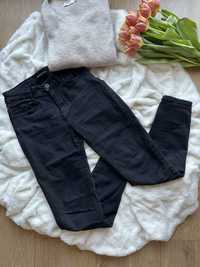 Spodnie czarne rurki jeansy dżinsy skinny z wysokim stanem