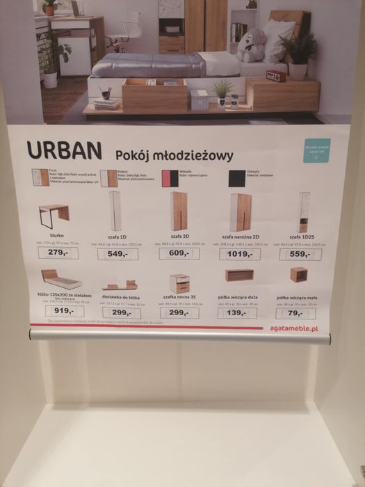 Meble młodzieżowe Biurko z szafka nocna urban agata meble