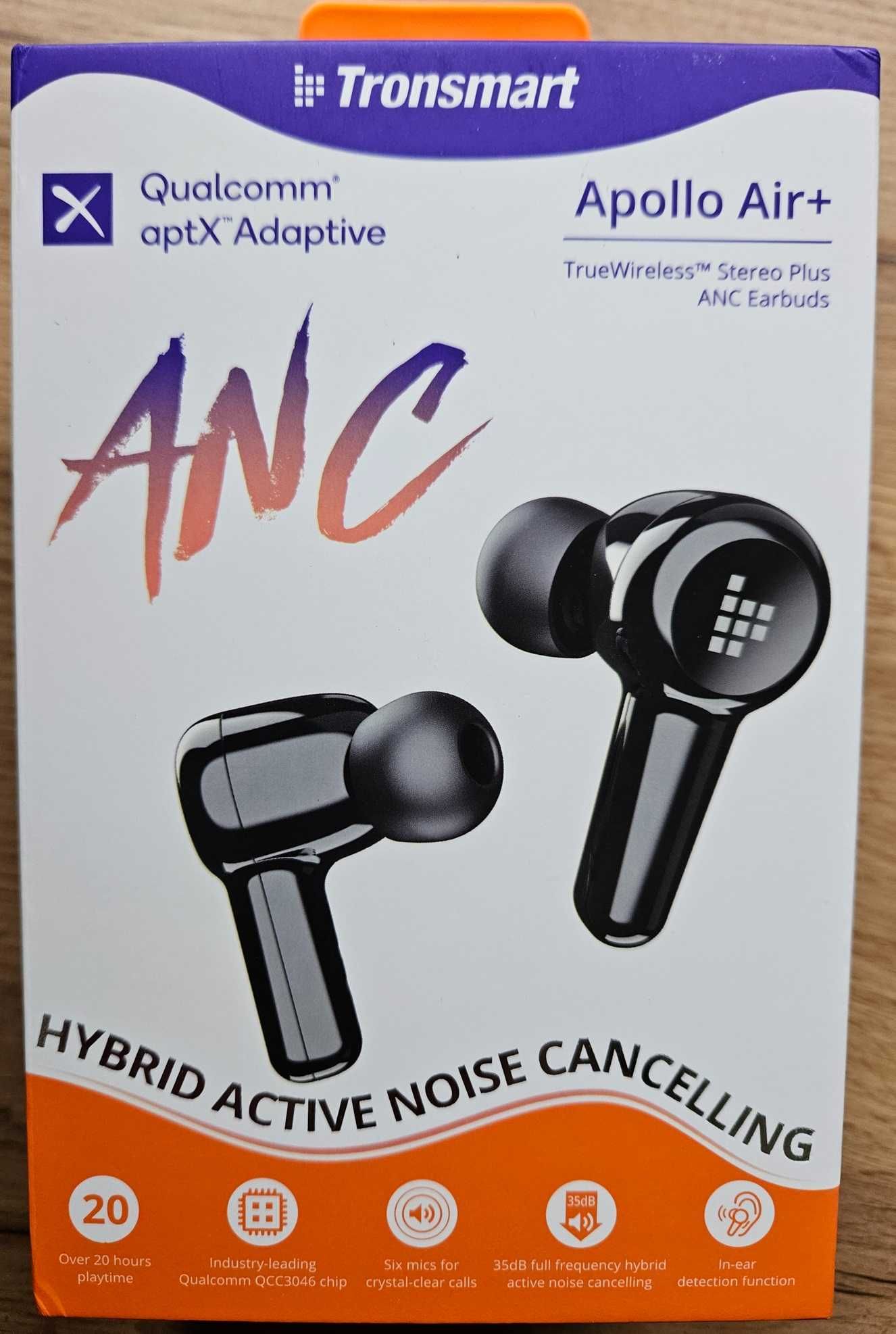 Słuchawki Tronsmart Apollo Air+ ANC TWS - czarne