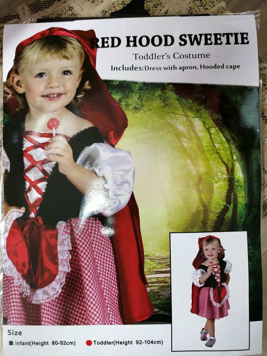 Strój Czerwonego Kapturka, r 92-104