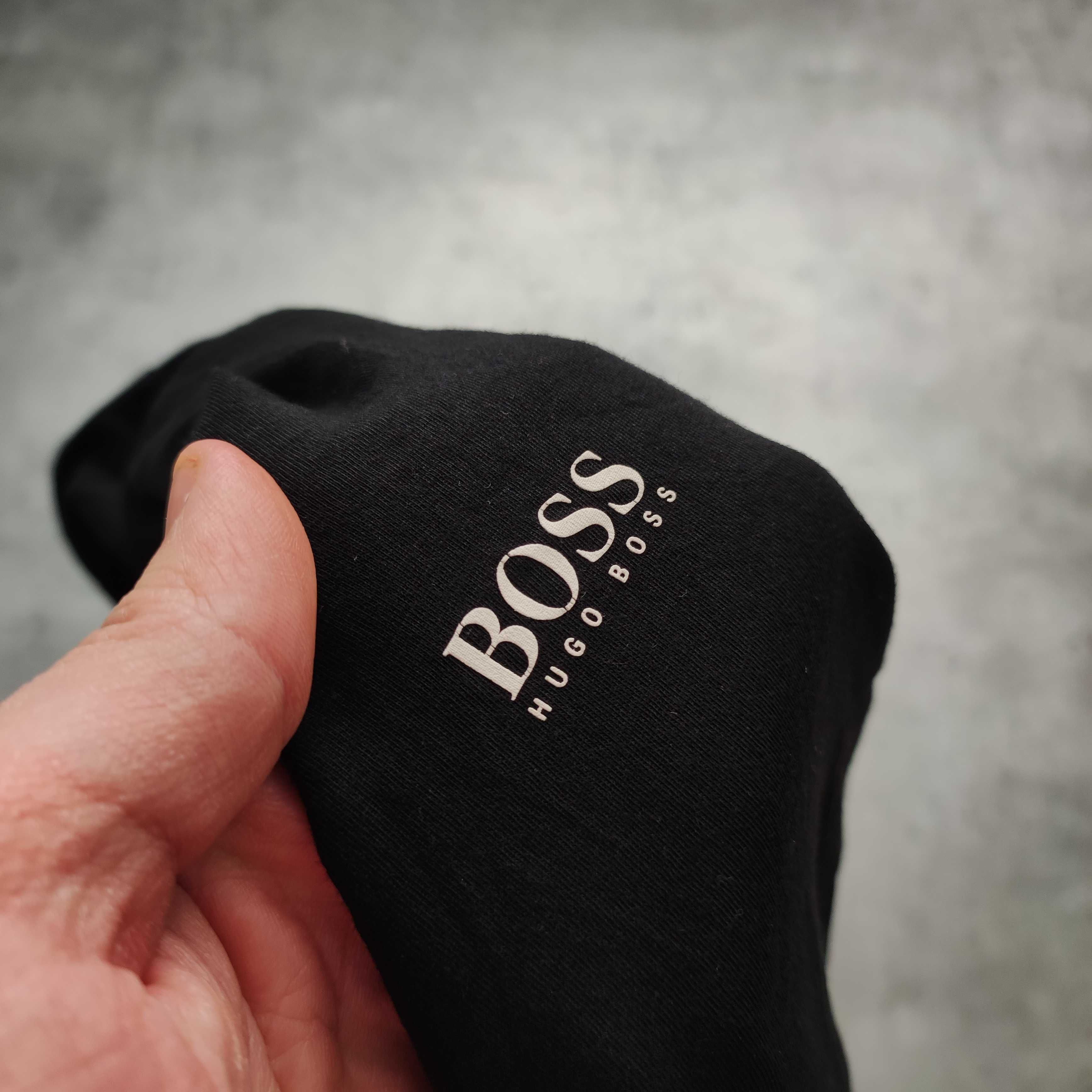 MĘSKA Koszulka Długi Rękaw PREMIUM Bluzka Hugo Boss Czarna Bawełna