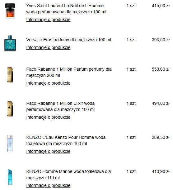 Perfumy, wody perfumowane i toaletowe dla mężczyzn za 50% ceny
