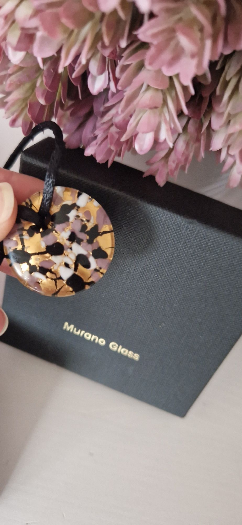 Komplet biżuterii Naszyjnik Kolczyki szklo wloskie Murano Glass