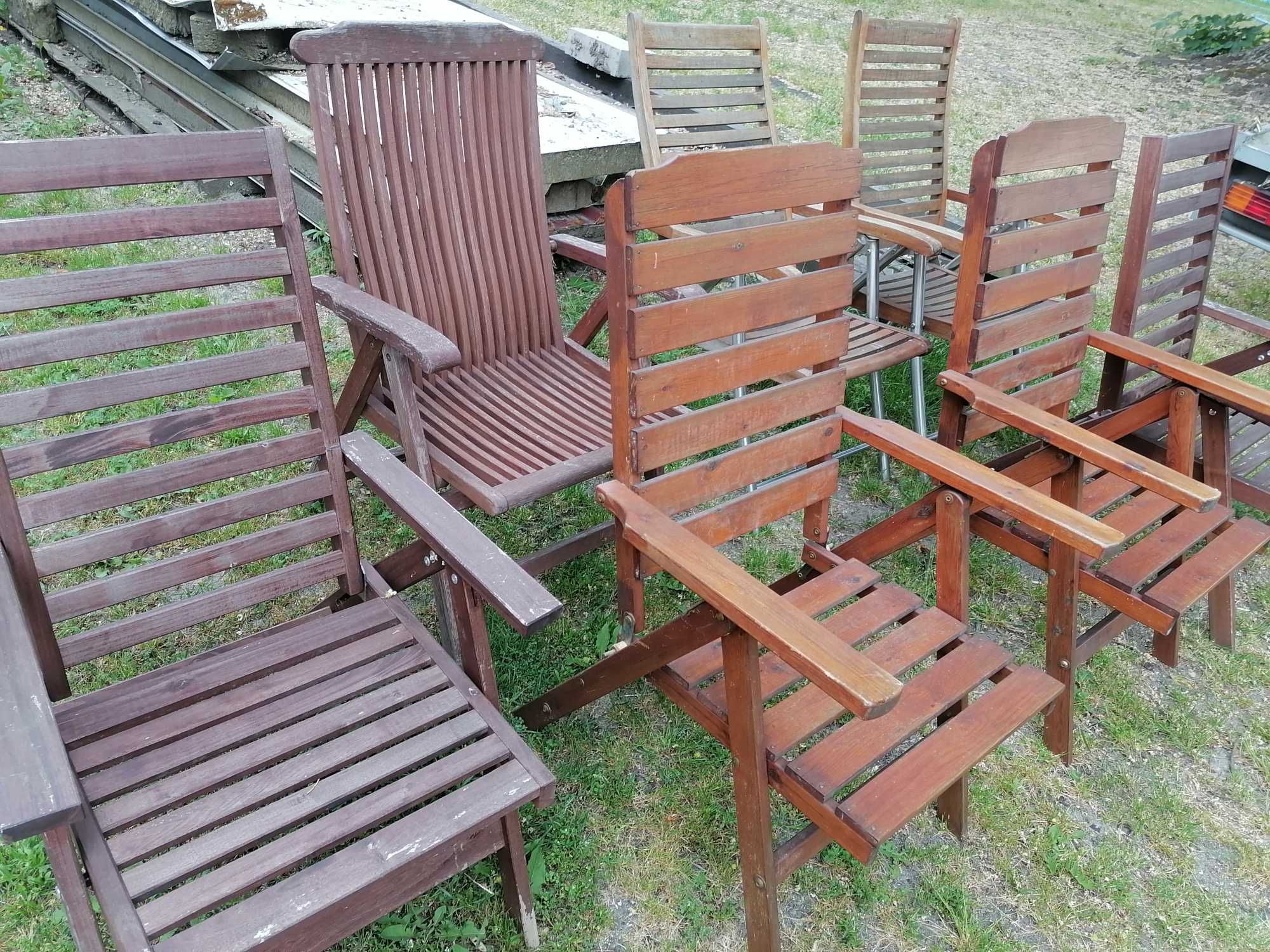 Krzesła z drewna tekowego fotele rozkładane ogrodowe tekowe