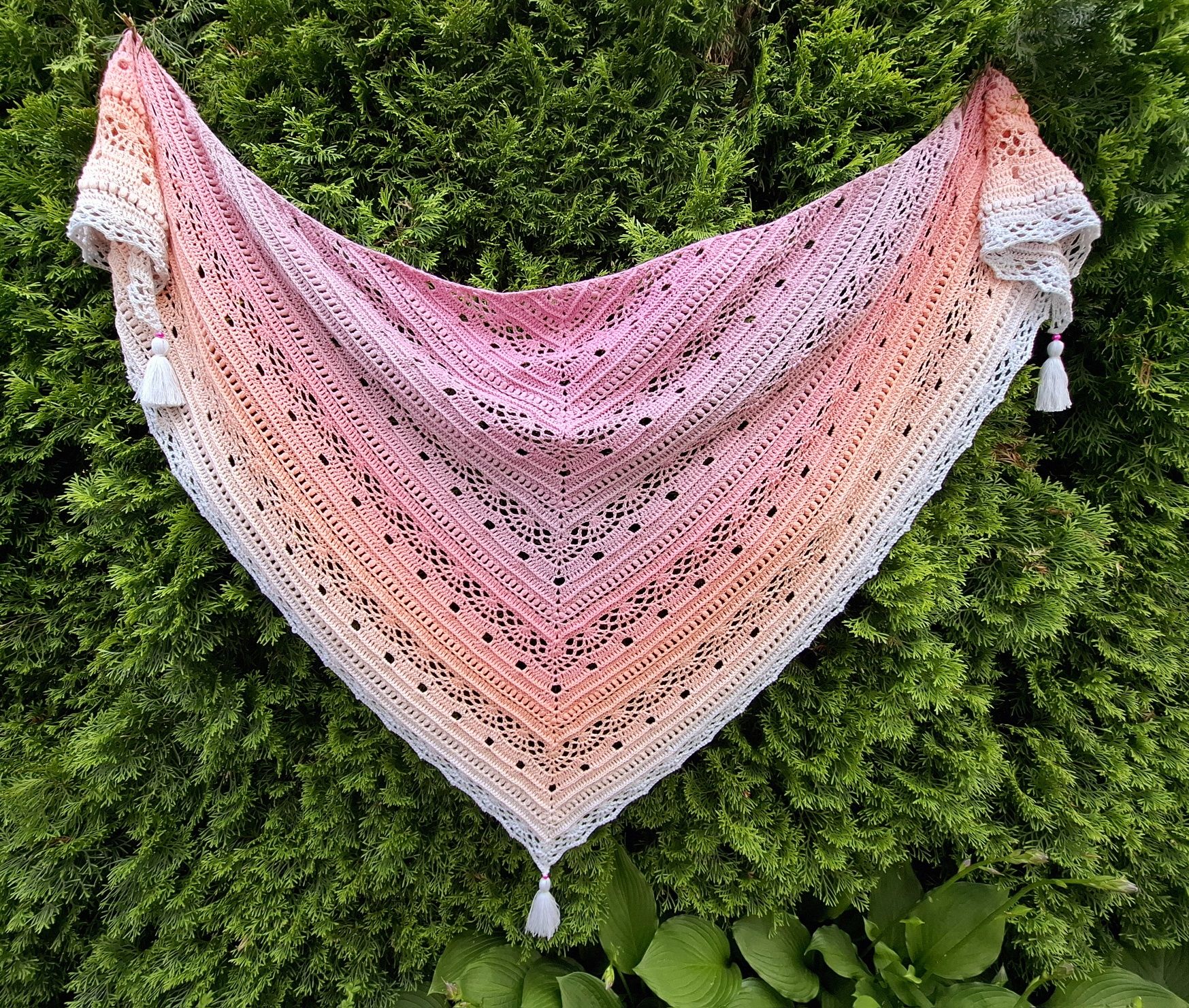 Chusta szydełko handmade pareo szal