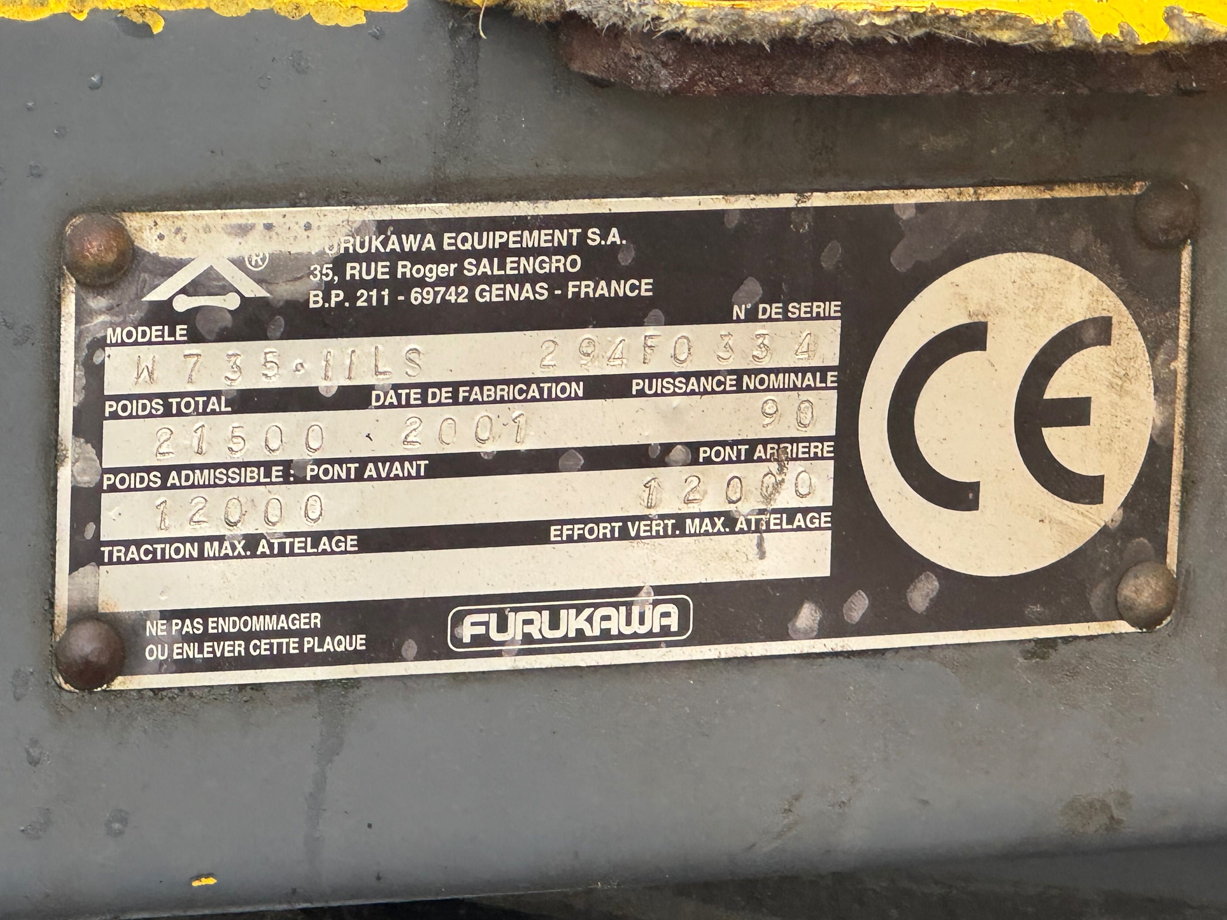 Ładowarka chwytak  Furukawa przeładunkowa W735 II LS części zapasowe