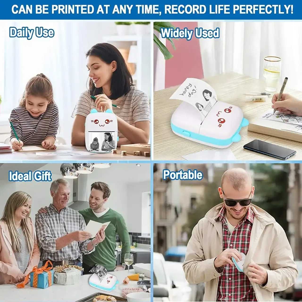 Портативний бездротовий мобільний  термопринтер Mini Printer