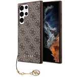 Etui Guess 4G Charms Collection na Samsung Galaxy S23 Ultra - brązowe