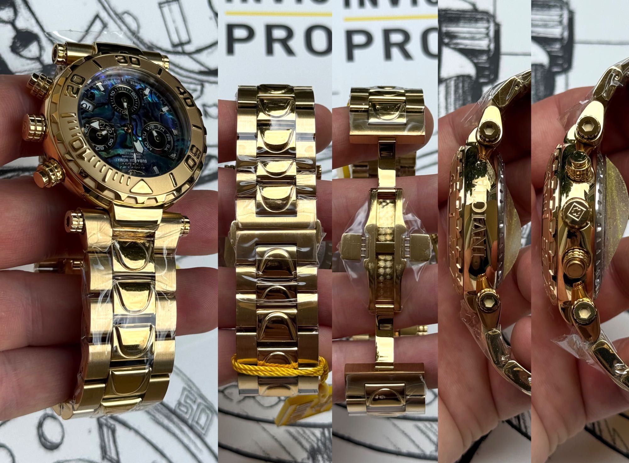 Годинник Invicta 25801 Subaqua Noma I 47 mm. Gold Abalone Swiss