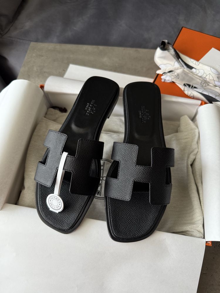 Шльопанці Hermes Oran / шлепки / шкіра