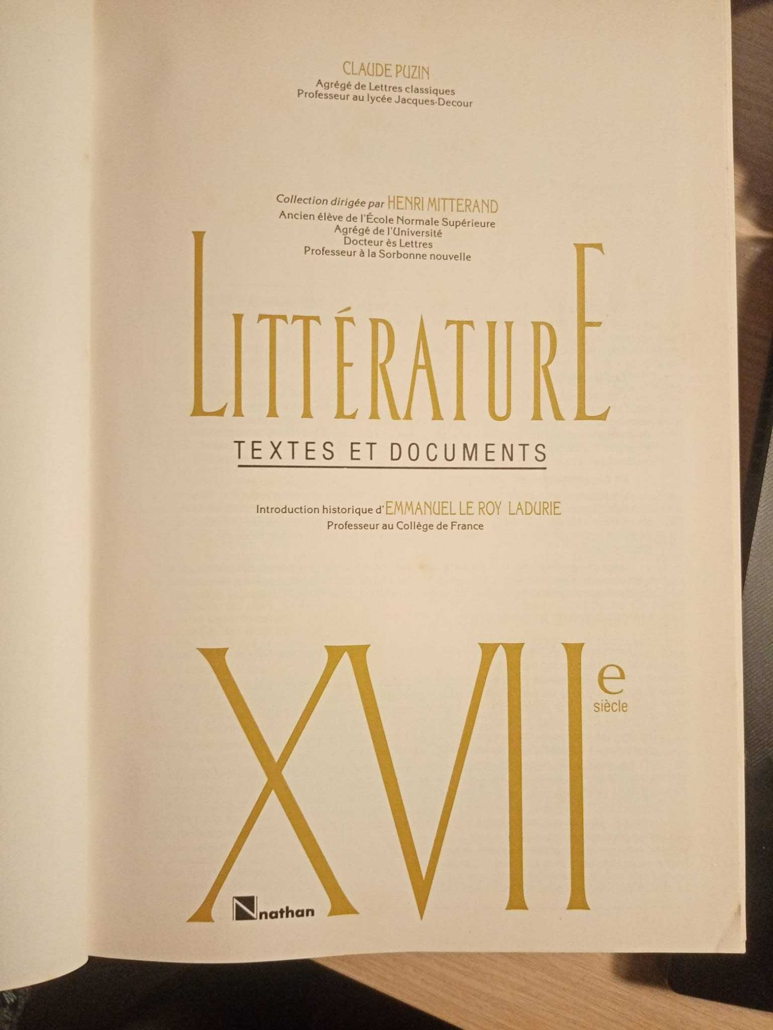 Coleção Literatura Francesa (Seculo XVII), Henri Mitterand