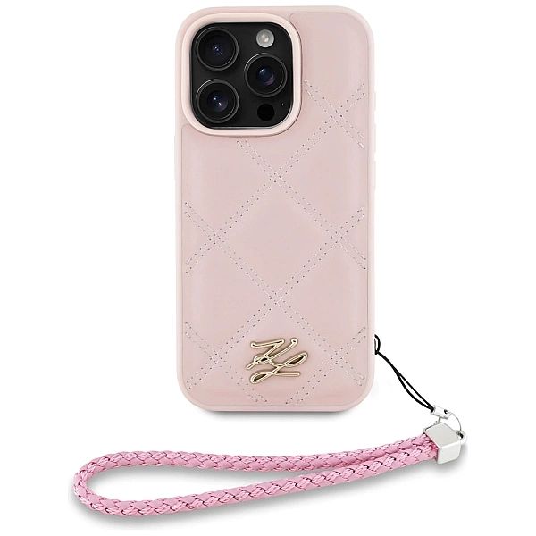 Etui Karl Lagerfeld Quilted Initial Logo & Chain Strap na iPhone 16 Pr