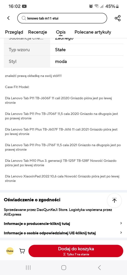 Etui do tableta tab p11 i tab M10 plus 3gen.