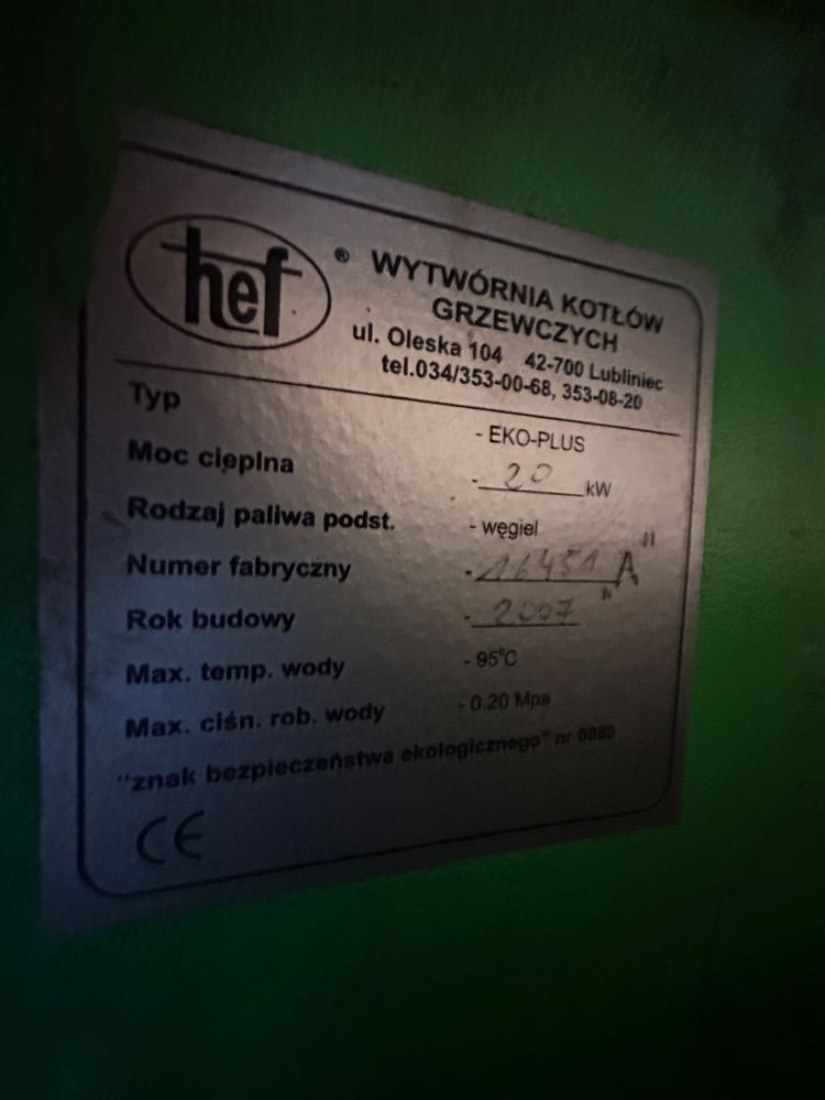 Częsci do pieca HEF 20
