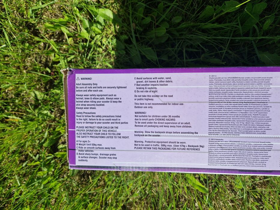 Nowa hulajnoga z plecakiem