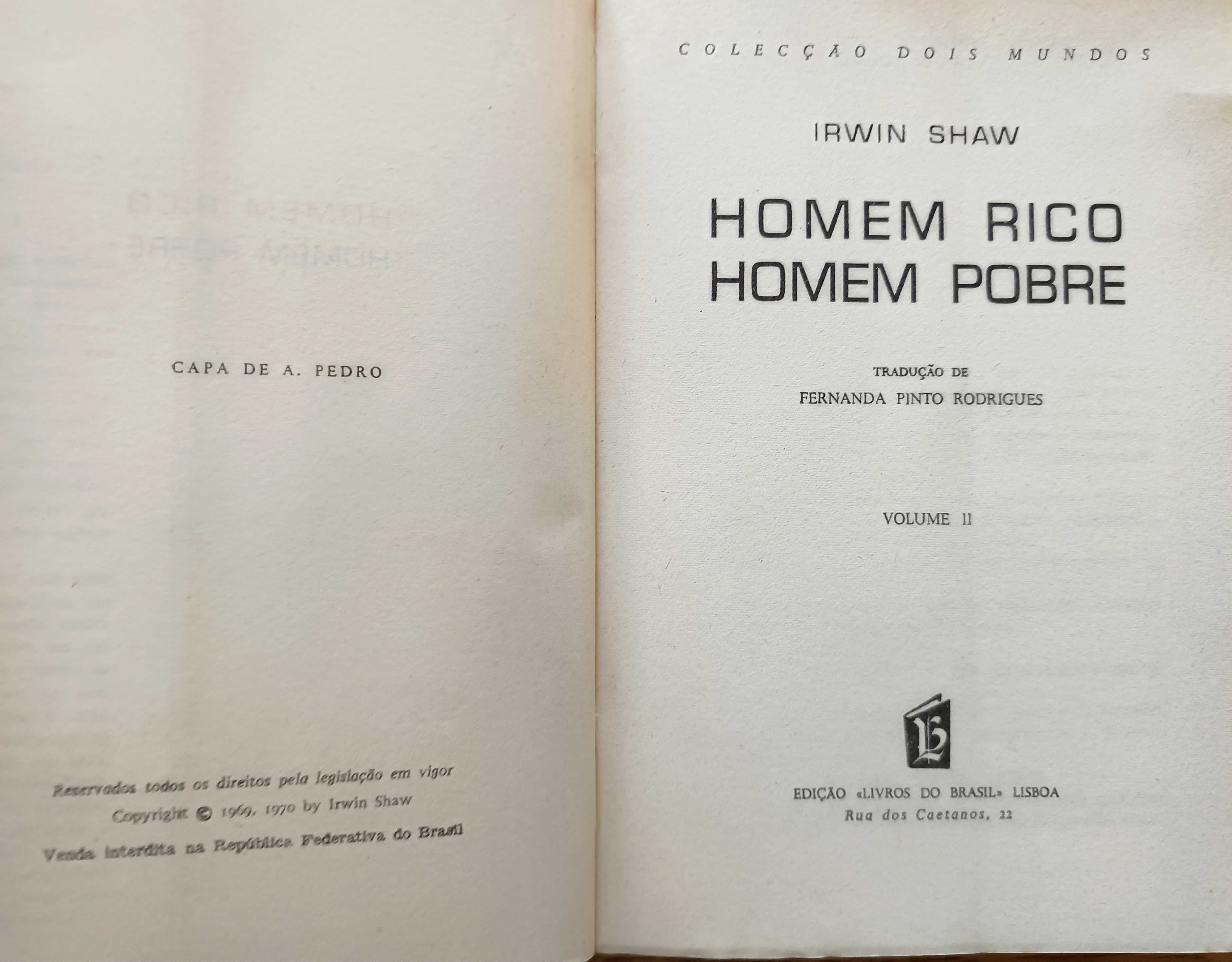 Homem rico, Homem pobre - Irwin Shaw (Vols. I e II)