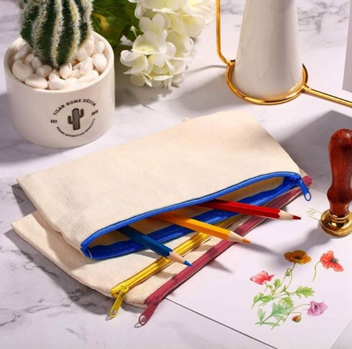 10 piórników piórnik z płótna + pisaki + szablony super gadżet