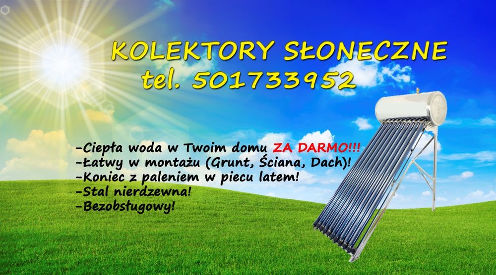 Kolektory Solary ciśnieniowe słoneczne -STAL NIERDZEWNA-Dostawa-Montaż