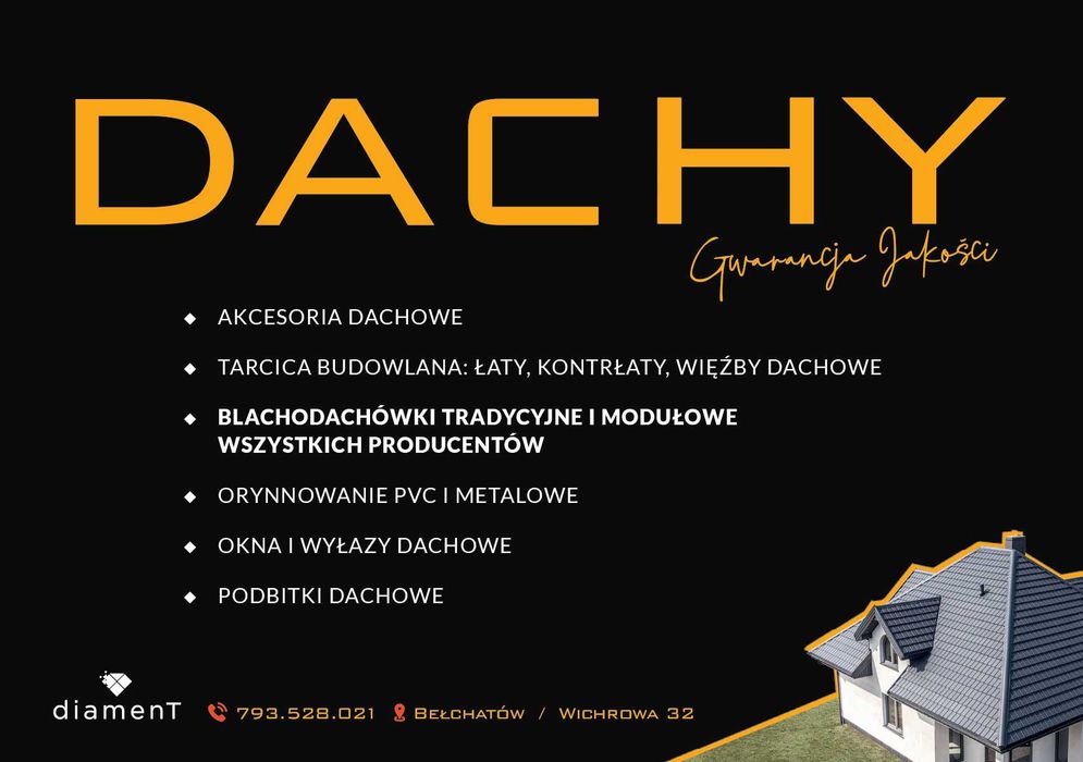 Usługi dekarskie, dekarz, naprawa dachów, usługi ciesielskie.