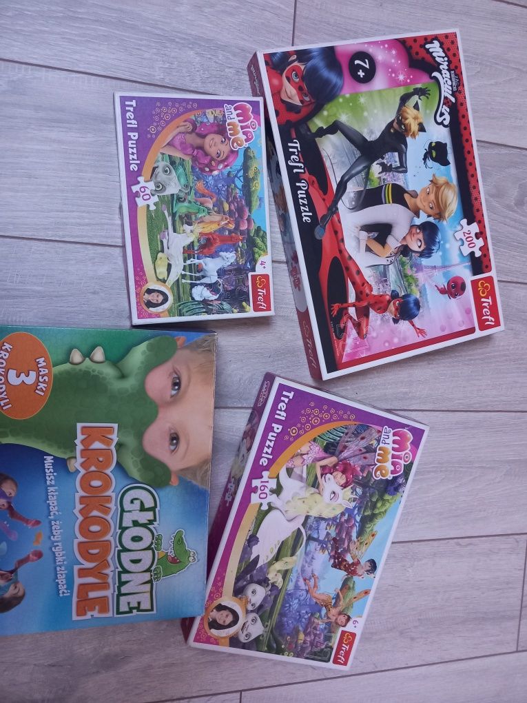 Puzzle mija i ja , biedronka i czarny kot , gra krokodyle