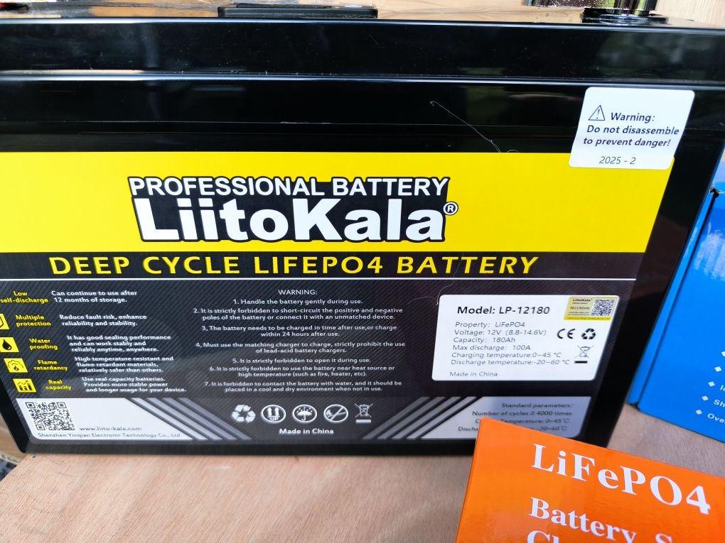 Akumulator 2160wh liitokala lifepo4 12v 180ah przetwornica ładowarka