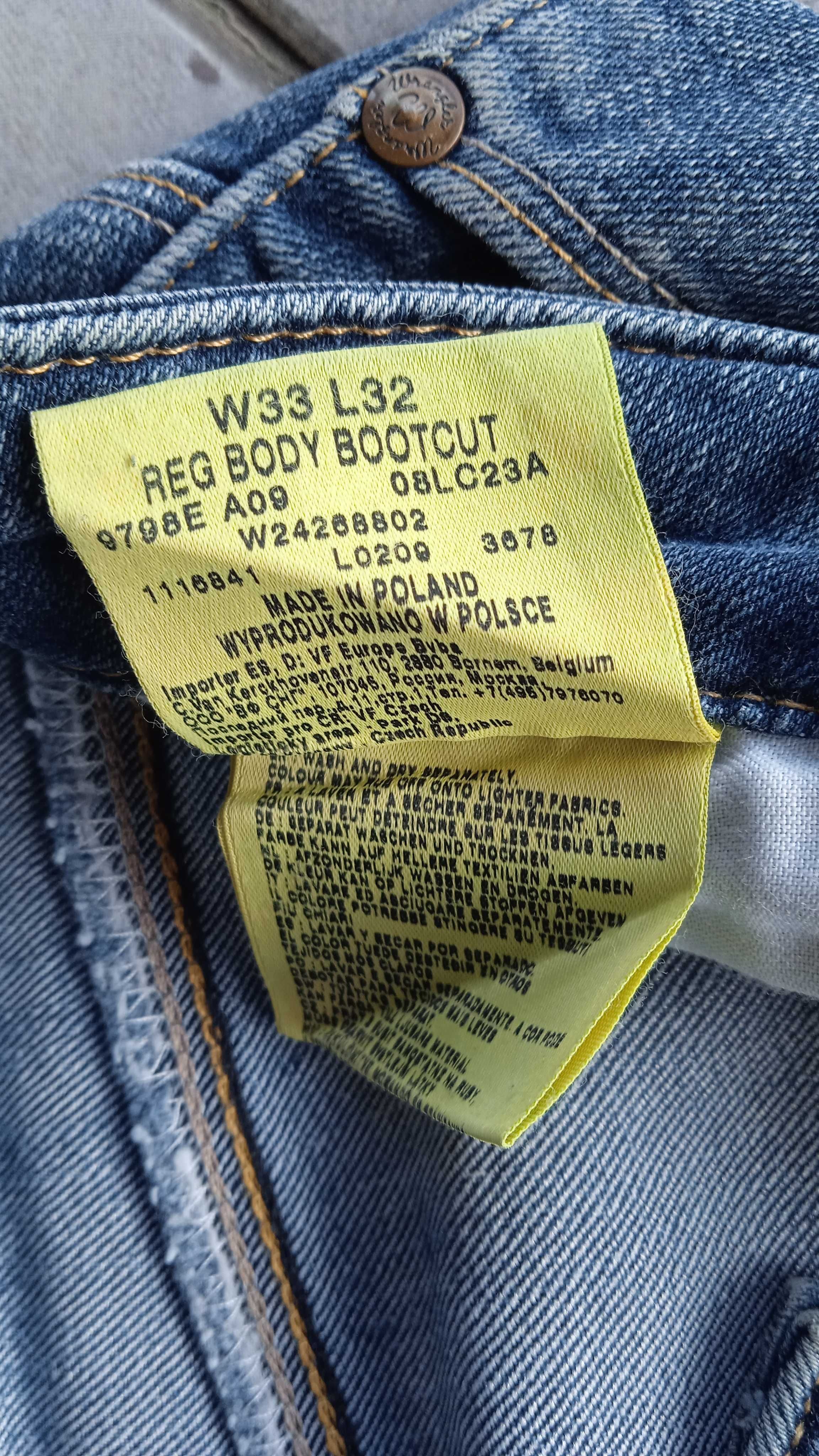 Wrangler model Reg body bootcut W33 L32 spodnie jeansowe jeansy męskie