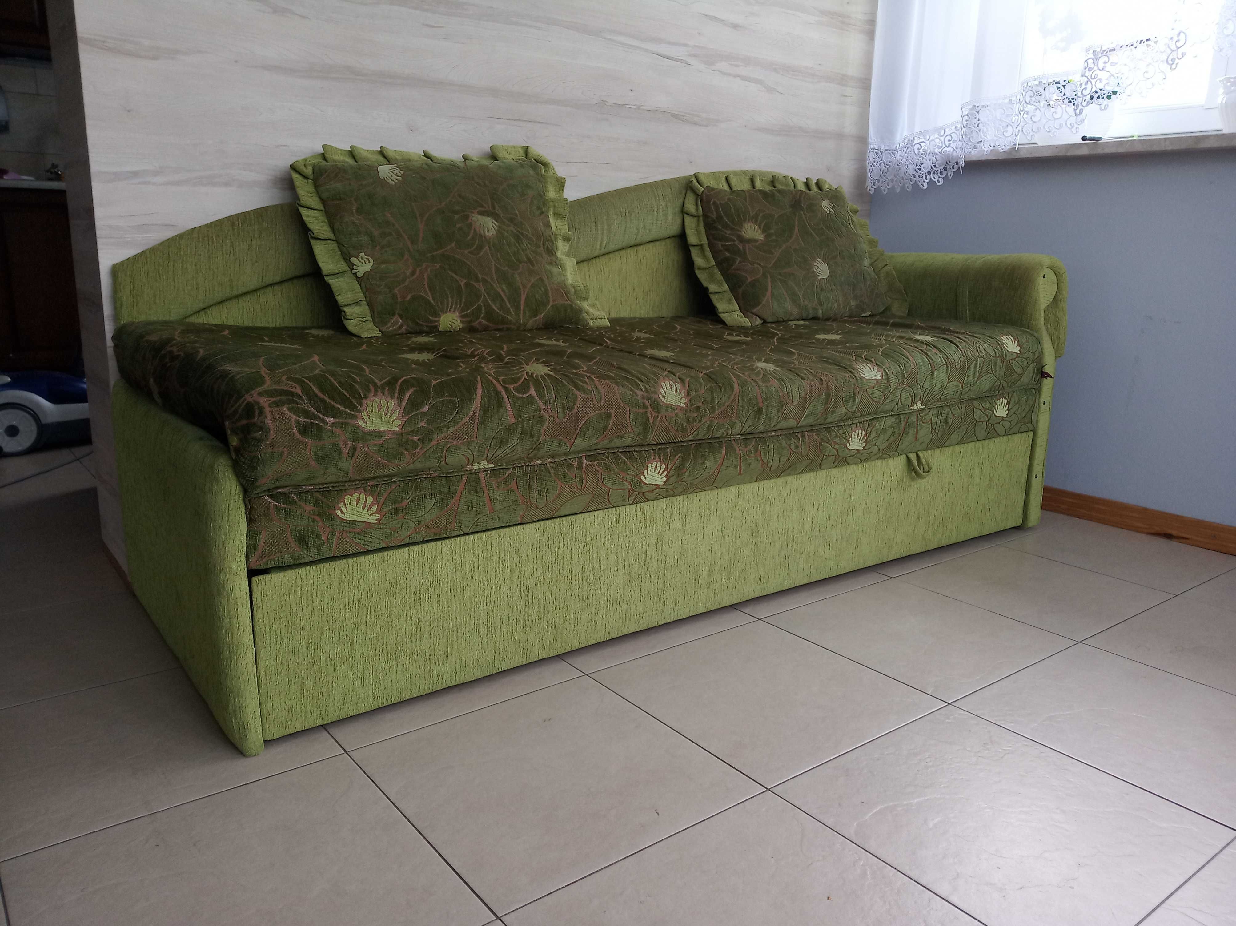Kanapa łóżko rozkładana zielona