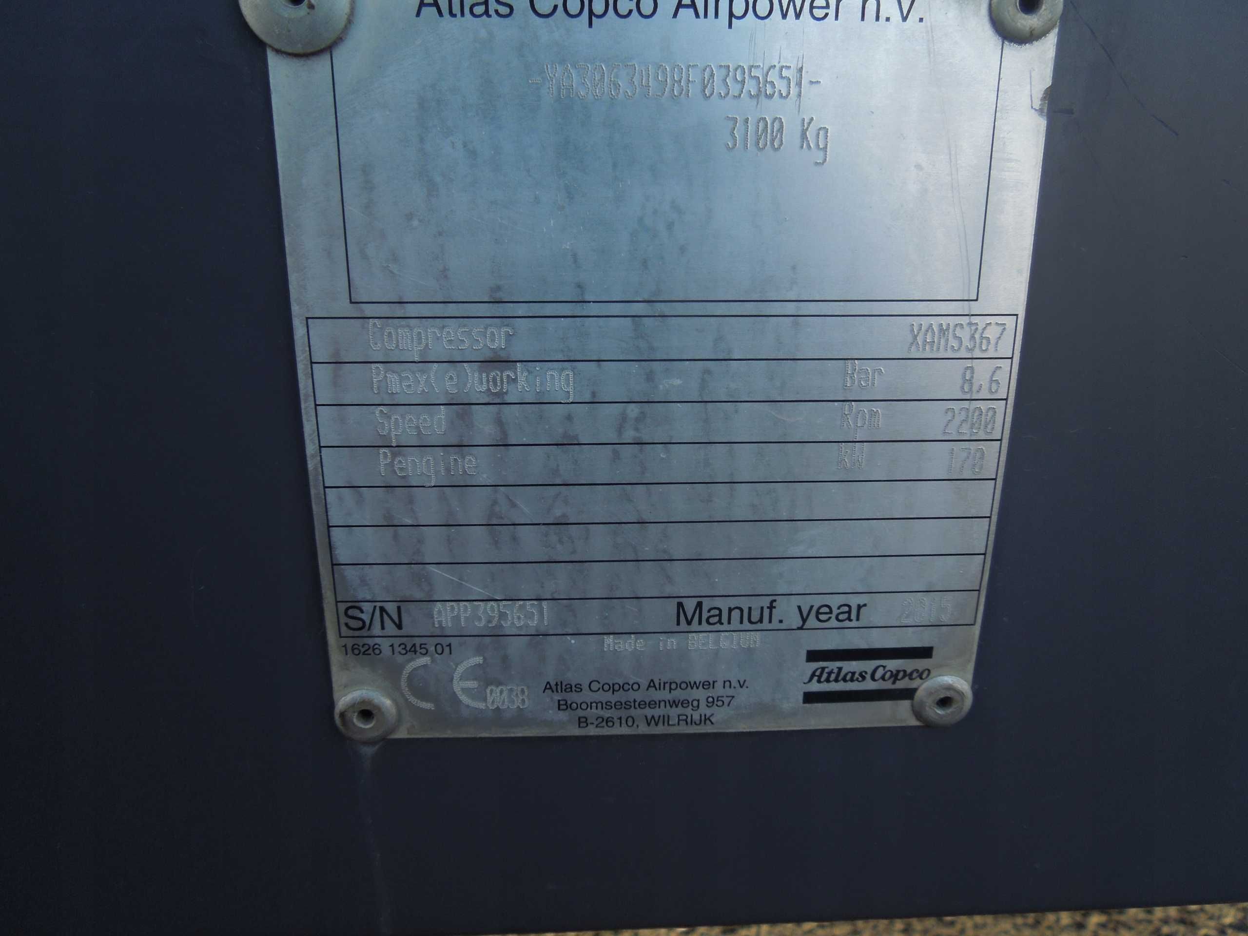 Kompresor Atlas Copco XAMS 367