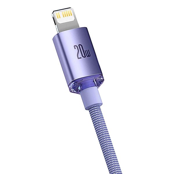Kabel Baseus CAJY Lightning - USB-C PD 20W 480Mb/s 1,2m - fioletowy