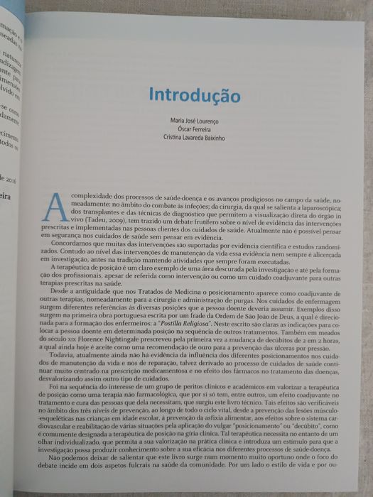 Livro "Terapêutica de Posição, Contributo para um Cuidado de Saúde..."