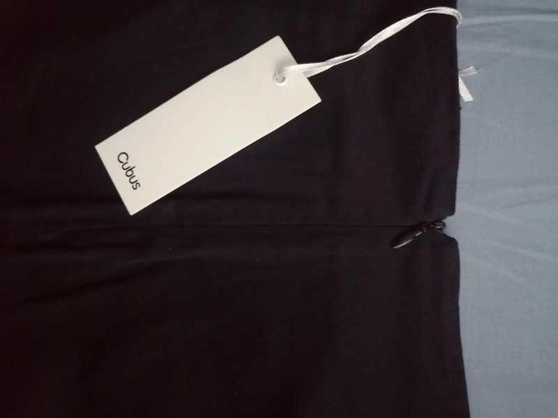 Nowa spódnica M 38 Cubus czarna bawełniana z ekoskórą
