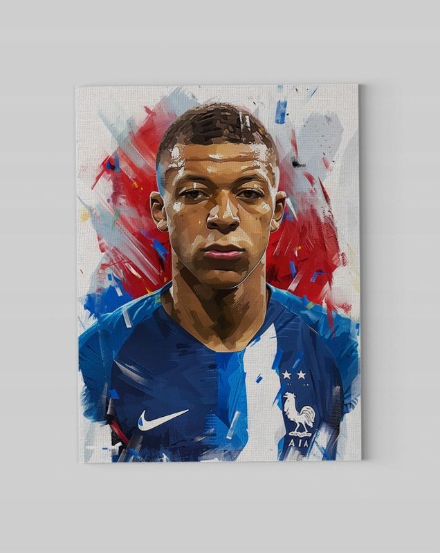 Portret Kyliana Mbappé na płótnie 45x60 cm - Nowoczesna Dekoracja