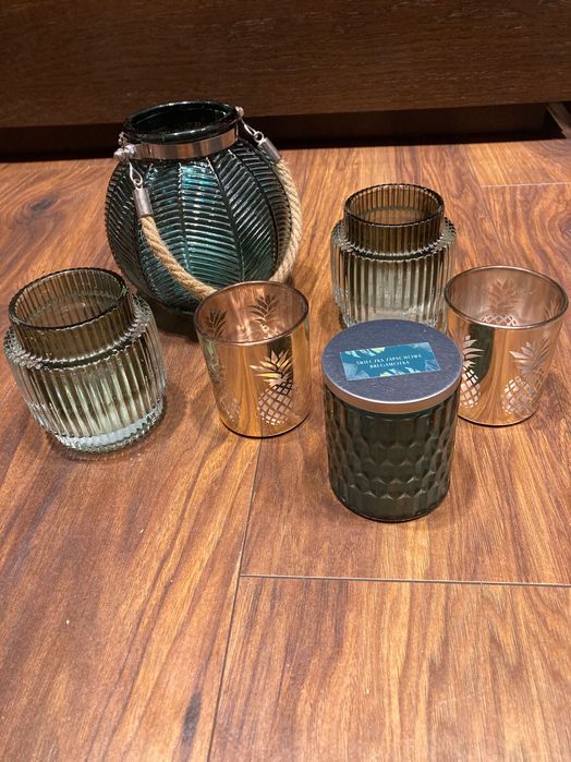 Zestaw świeczniki i świeczka zapachowa