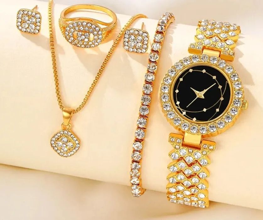 Damski zegarek  kwarcowy + zestaw biżuterii.  Nowe