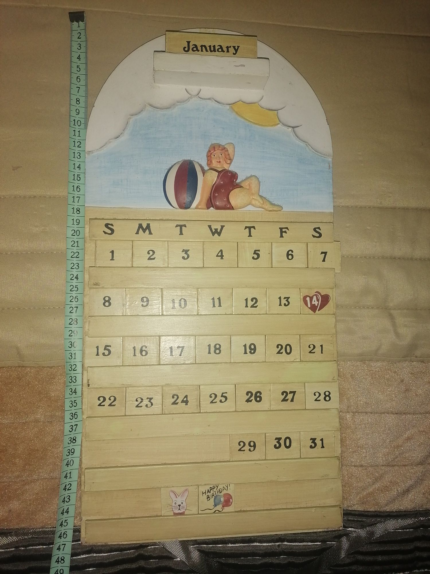 Calendário de madeira