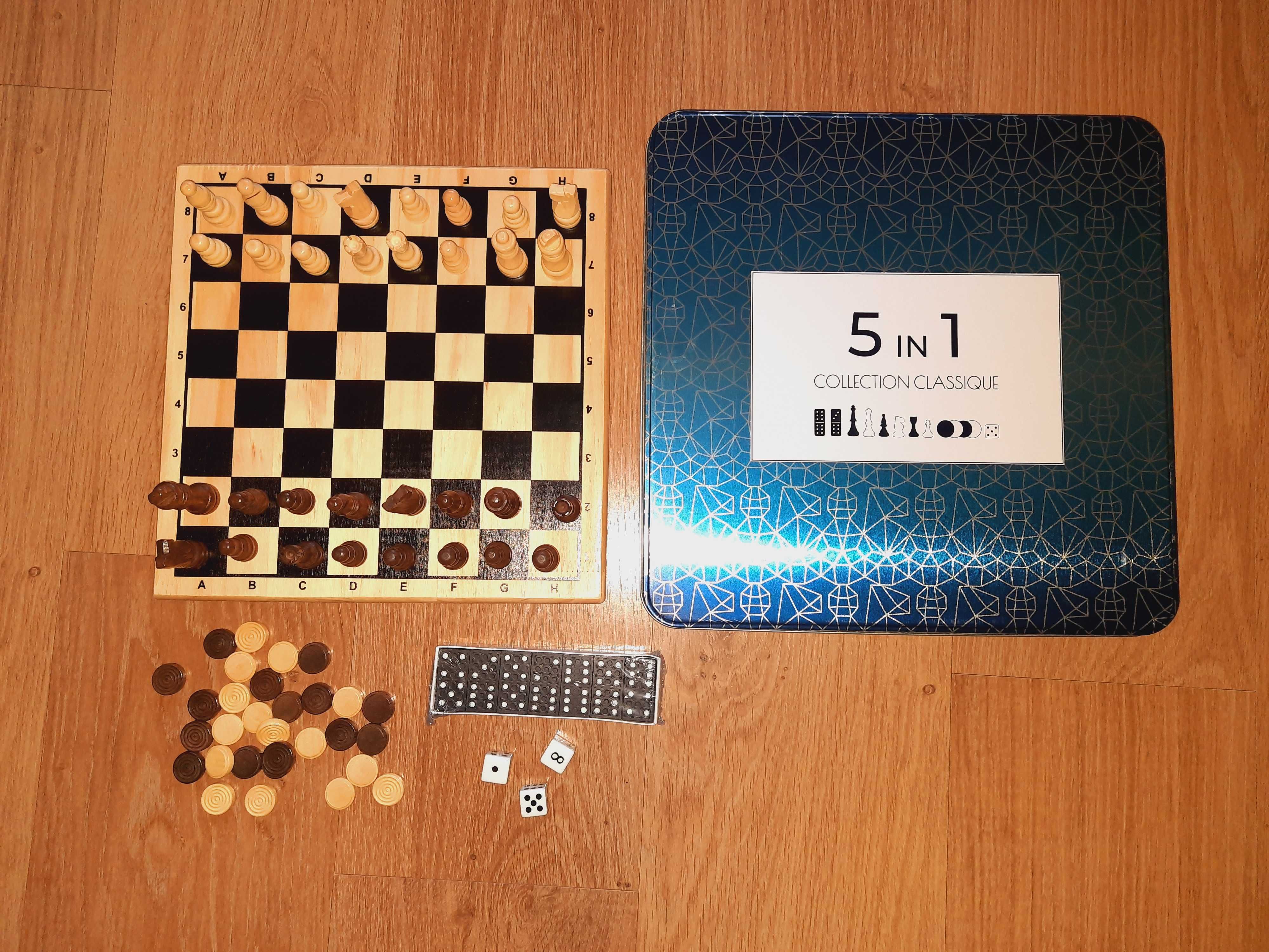 Настільна гра Tactic 5 в 1 шахи, шашки, нарди, хрестики-нулики, доміно