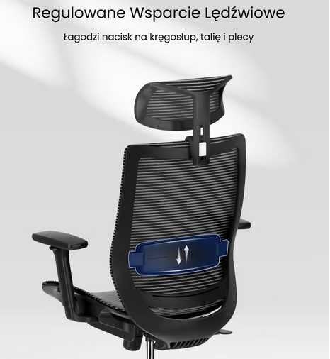 Ergonomiczne Krzesło Biurkowe BS4 – Pełna Siatkowa Konstrukcja,