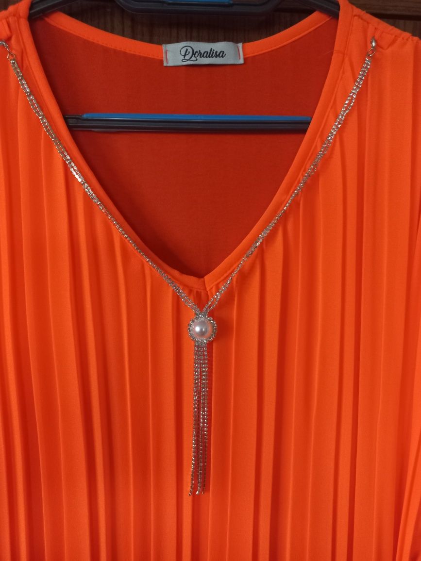 Sukienka plisowana pomarańczowa rozmiar uniwersalny