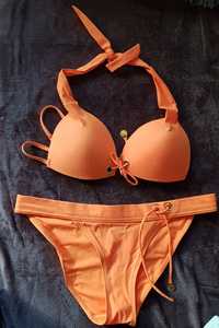 Pomarańczowa strój kąpielowy,  kostium dwuczęściowy 38