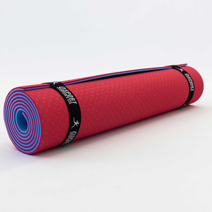Коврик для йоги и фитнеса TPE (йога мат, каремат спортивный) 6мм